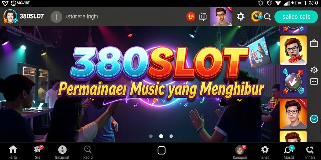 Tampilan menarik dari gameplay 380SLOT yang penuh musik.