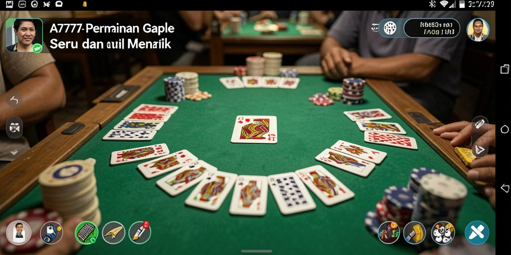 Tangkapan layar gameplay A7777 yang menunjukkan keseruan bermain Gaple.