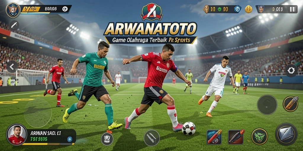Tangkapan layar gameplay ARWANATOTO menampilkan aksi olahraga yang menarik.