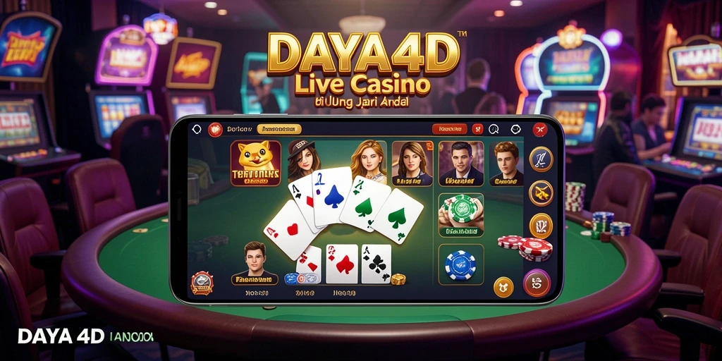 Screenshot utama DAYA4D menampilkan dealer langsung dan gameplay yang menarik.