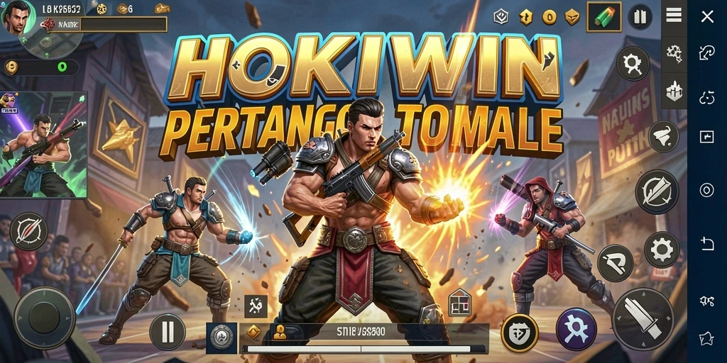 Screenshot HOKIWIN menampilkan aksi seru dalam pertarungan Battle Royale.