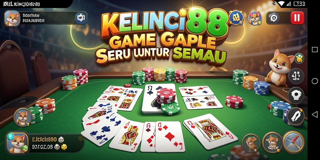 Screenshot gameplay KELINCI88 menampilkan suasana seru bermain Gaple.