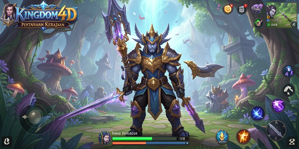 Tangkapan layar KINGDOM4D menampilkan aksi menegangkan dari gameplay Tower Defense yang seru.