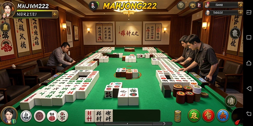 Tampilan gameplay action seru dalam MAHJONG222.