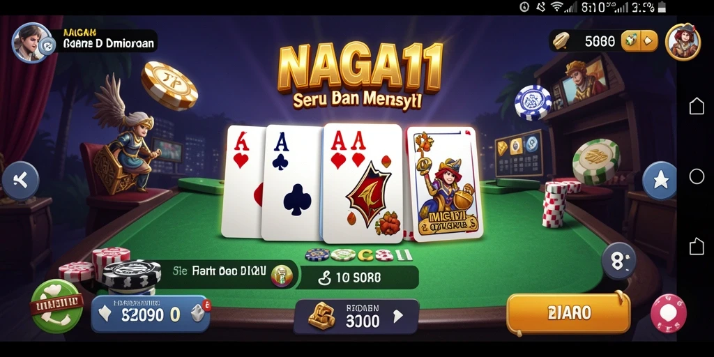 Screenshot utama NAGA11 menampilkan keseruan gameplay Domino yang menantang.