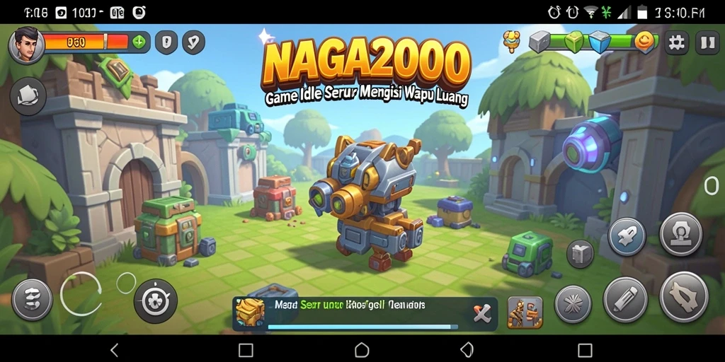 Tangkapan layar utama NAGA2000 menunjukkan aksi gameplay Idle yang seru.