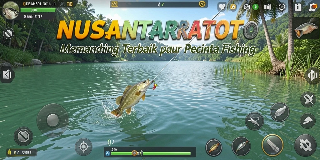 Screenshot utama NUSANTARATOTO yang menunjukkan gameplay memancing realistis.