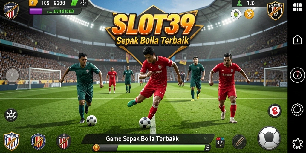 Tampilan gameplay realistik dari SLOT39 saat pertandingan sepak bola.