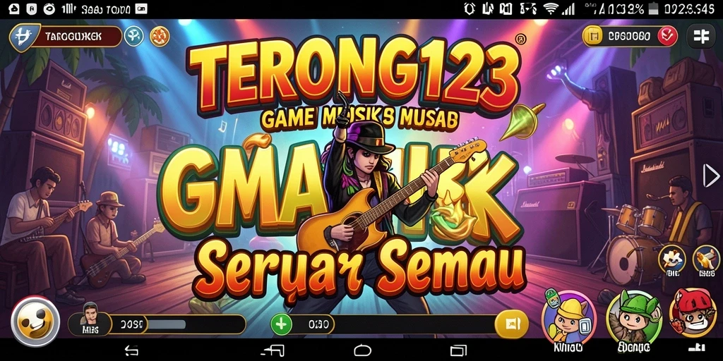 Tampilan gameplay seru di aplikasi TERONG123 dengan berbagai lagu.